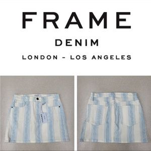 NWT Frame Denim Le Mini Skirt In Ombre Stripe Size 26